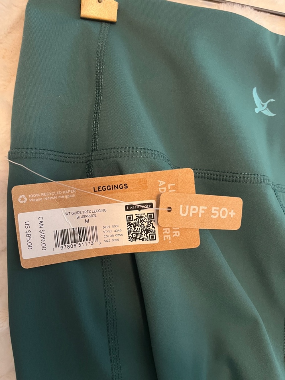 Eddie Bauer women’s tall guide TREX leggings teal color size medium NEW NWT - Picture 2 of 4